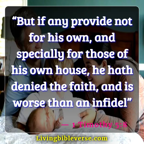 Bible Verse About Father Providing For Family (1 Timothy 5:8)