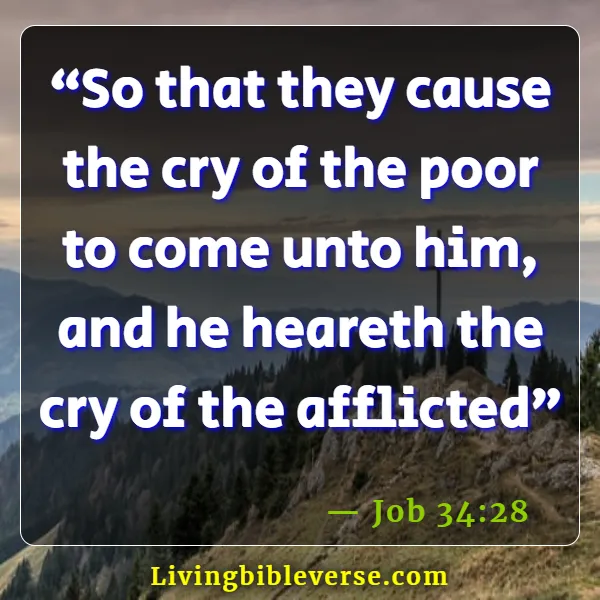 Bible Verses About Crying Out To God For Help (Job 34:28)