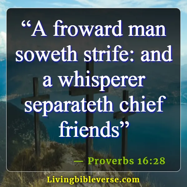 Bible Verses On Gossip Slander And Judging ( Proverbs 16:28)