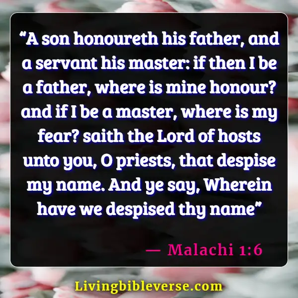 Bible Verses About Respect For Human Life (Malachi 1:6)