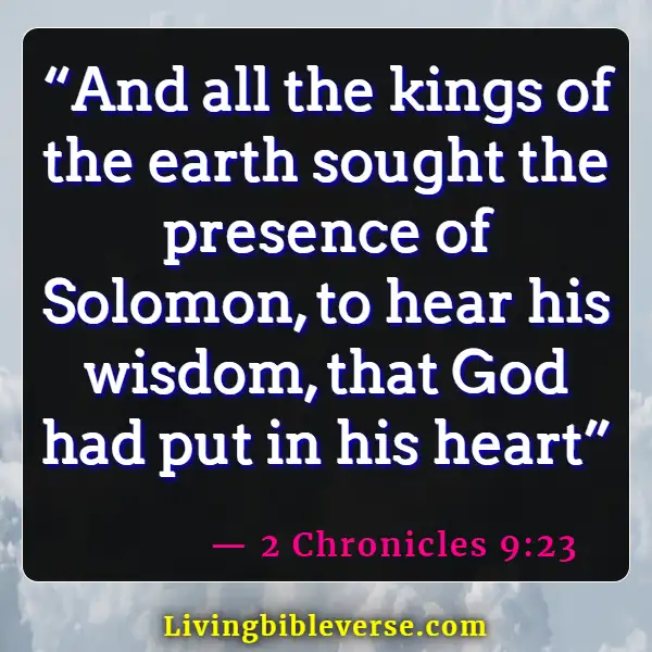 Bible Verses About Solomon's Wisdom (2 Chronicles 9:23)