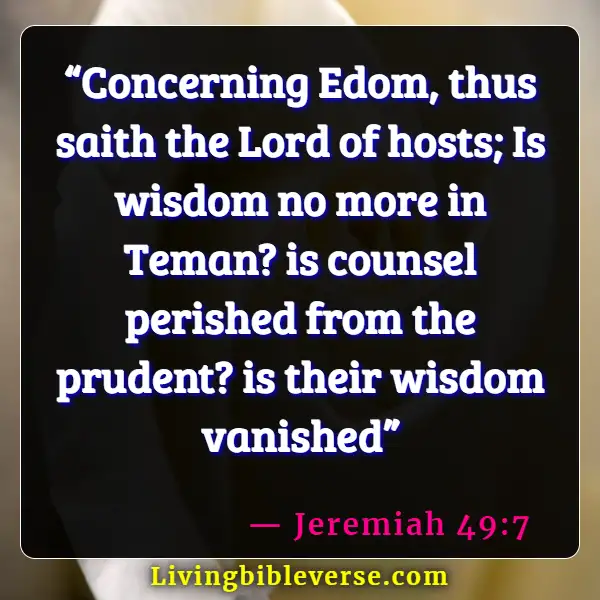 Bible Verses About Solomon's Wisdom (Jeremiah 49:7)