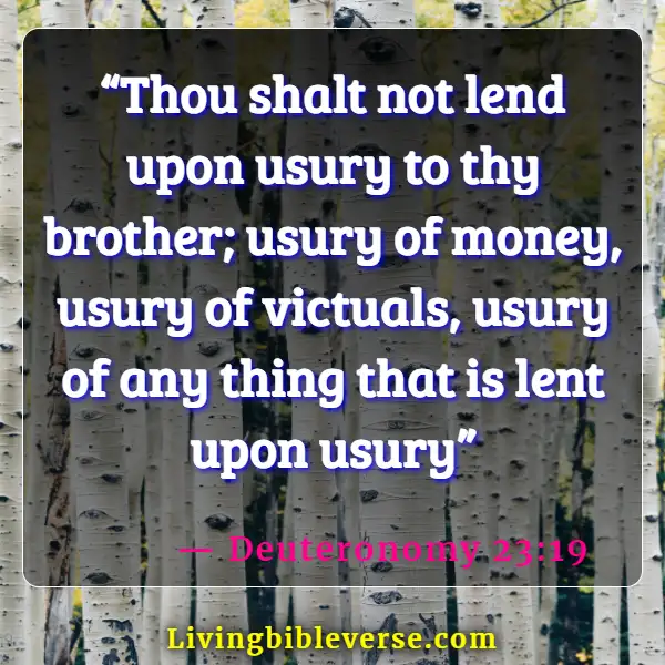 Bible Verses About Lending And Borrowing Money (Deuteronomy 23:19)