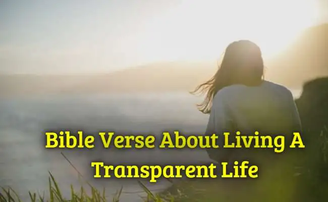 Bible Verse About Living A Transparent Life