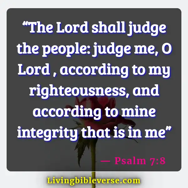 Bible Verses About Being A Man Of Integrity (Psalm 7:8)