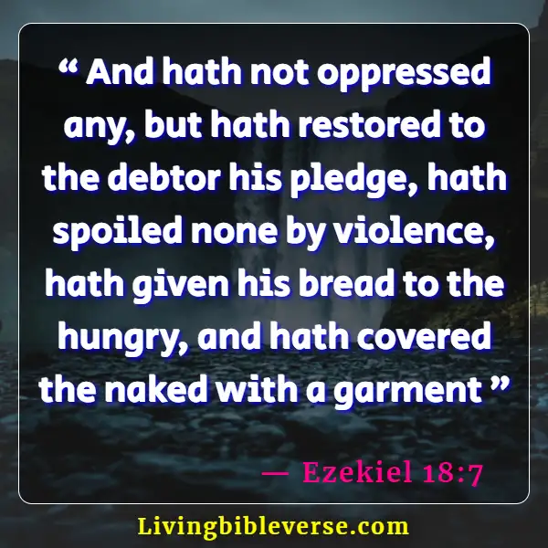 Bible Verse For Feeding The Hungry (Ezekiel 18:7)