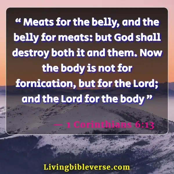 Bible Verse About Eating And Drinking Together (1 Corinthians 6:13)